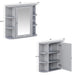 Bathroom Wall Storage Cabinet With Mirror And Adjustable Shelf, 6 Open Shelves