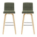 Vienna - 39.5" Swivel Bar Height Square Back Wood Bar Stool With Faux Leather Seat