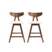 Mid Century Modern Counter Stool With V Shape Frame And Upholstered Seating