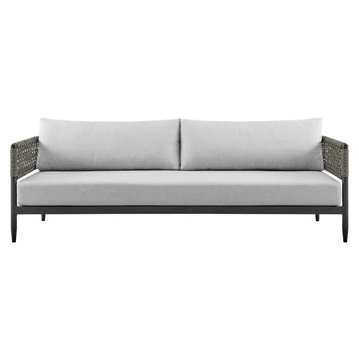 Alegria - Aluminum And Rope Outdoor Sofa - Black / Gray