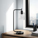Lighting, Table Lamp, USB Port Included, Glass Shade, Modern - Black