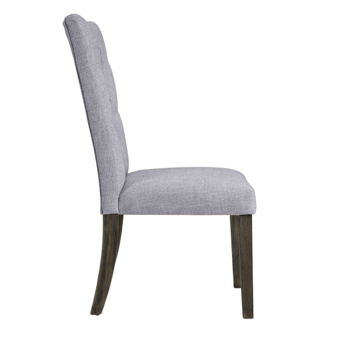 Merel - Side Chair Set of 2) - Gray Linen & Gray Oak