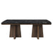 Estella - Dining Table With Marble Top - Black Natural Marble Top & Walnut