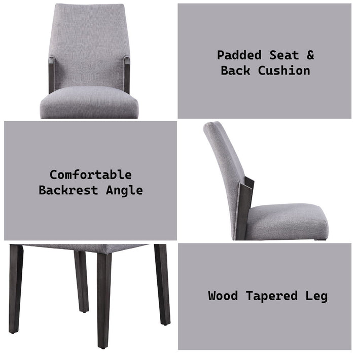 Belay - Side Chair Set of 2) - Gray Fabric & Gray Oak