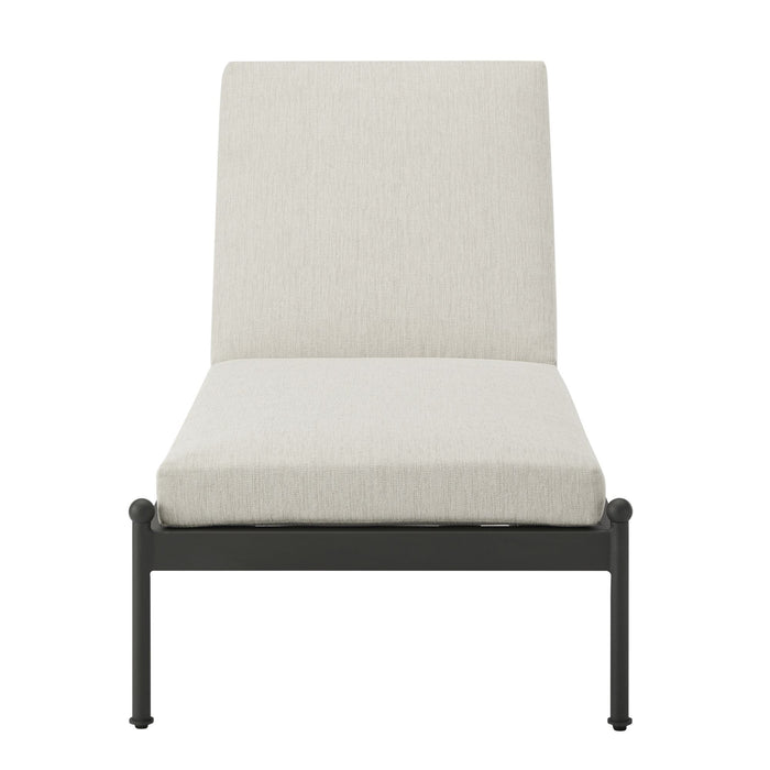 Leni - Outdoor Lounge Chaise With Cushions And Powder Coated Aluminum Frame - Moonveil / Warm Gray