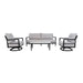 Outdoor Conversation Set With Chairs, Bench Sofa, Tables, Sunbrella Cushions