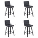 Vienna - Modern Counter Height Swivel Bar Stool - Black Brushed Wood Frame