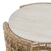 Driftbay - Rattan Round Outdoor Side Table With Sintered Stone Table Top - Natural