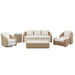 Pavilion - Powder Coated Metal Outdoor Conversation Set With Cushions