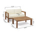 2 Piece Patio Set With Open-Back Loveseat And Coffee Table - Beige / Brown