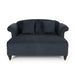 Upholstered Chaise Lounge & Scroll Arms, Turned Legs And 2 Pillows - Charcoal
