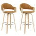 Daxton - Swivel Bar Height Round Back Wood Bar Stool With Faux Leather Seat