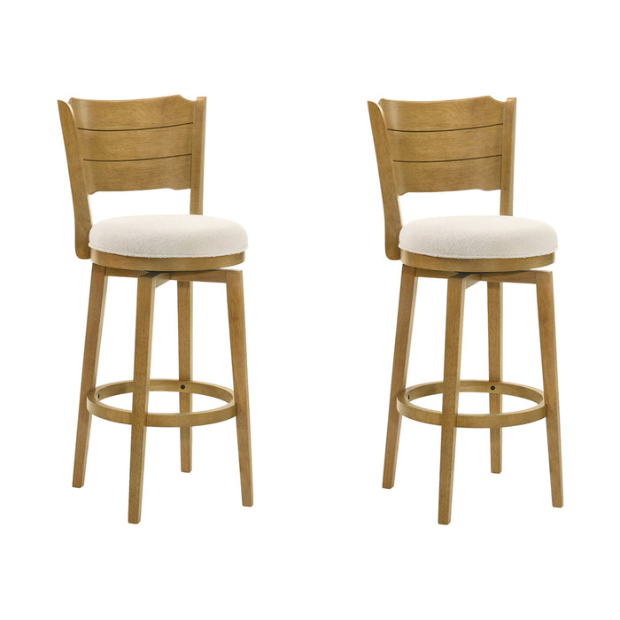 Winsley - Coastal Modern Swivel Wood Bar Height Kitchen Bar Stool