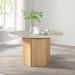 Adalynn - Round Dining Table With Marble Top - White & Weathered Gray Oak