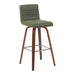 Vienna - Modern Swivel Bar Height Stool - Walnut Finished Wood Frame