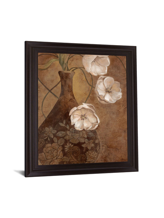Floral Sepia Elegance - 28" x 34" Framed Wall Art