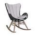 Fanny - Outdoor Patio Rocking Chair - Light Eucalyptus Wood And Charcoal Rope