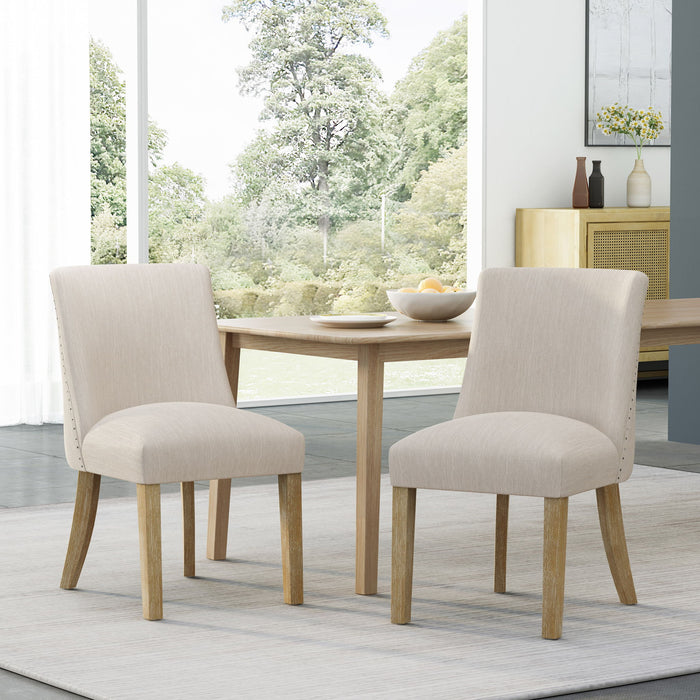 Classic Fabric Dining Chair (Set of 2) - Beige