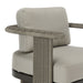 Ciela - Outdoor Club Chair With Rattan Trim Aluminum Frame And Clouded Taupe Cushions - Dark Bronze / Gray