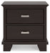 Covetown - Two Drawer Night Stand - Dark Brown