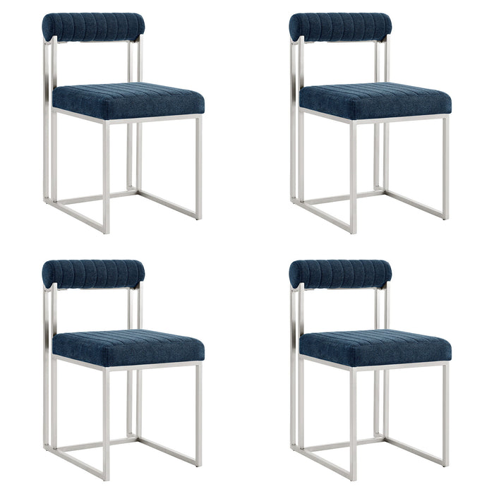 Anastasia - Dining Room Chair Set With Brushed Silver Frame