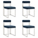 Anastasia - Dining Room Chair Set With Brushed Silver Frame