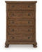 Zackaryn - Five Drawer Chest - Warm Brown