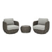 Amira - 3-Piece Outdoor Swivel Lounge Chair Conversation Set - Light Gray / Deep Bronze