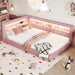 Upholstered Platform Bed With LED Belt And USB Ports