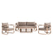 Baja - 4-Piece Outdoor Conversation Set With Cushions - Brown Eucalyptus