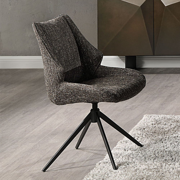 Malika - Side Chair With Swivel Set of 2) - Brown Chenille