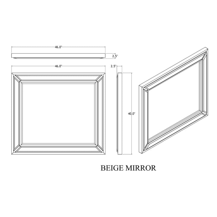 Ciara - Upholstered Mirror - Beige