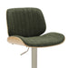 Brock - Adjustable Swivel Curved Back Wood Bar Stool With Faux Leather Seat