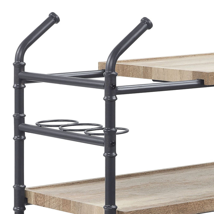 Brantley - Serving Cart - Oak & Sandy Black