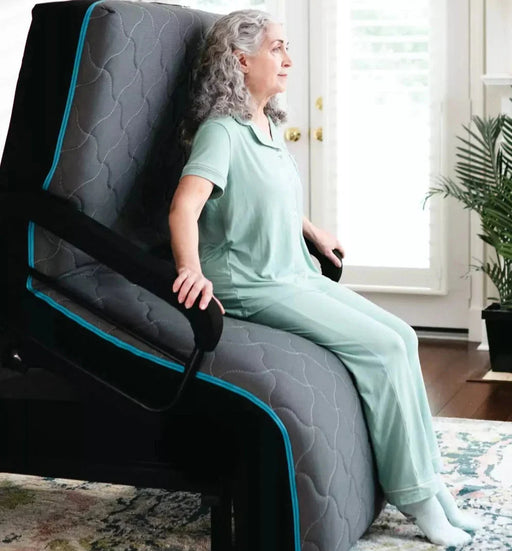 EZLift Sleep-To-Stand Bed sold by Sacramento Furniture Store helping user transition from bed to standing