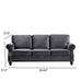 3 Seater Sofa With Nailhead Trim And Turned Legs For Living Room