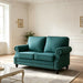 Loveseat Sofa With Nailhead Detail & Turned Legs, 2 Seater Upholstered Couch
