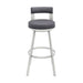Lynof - Swivel Bar Stool - Brushed Stainless Steel Finish
