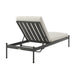 Leni - Outdoor Lounge Chaise With Cushions And Powder Coated Aluminum Frame - Moonveil / Warm Gray
