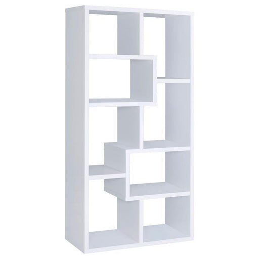 Theo - 10-Shelf Geometric Bookcase Sacramento Furniture Store Furniture store in Sacramento