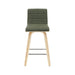 Vienna - 35.5" Swivel Counter Height Square Back Wood Bar Stool With Faux Leather Seat