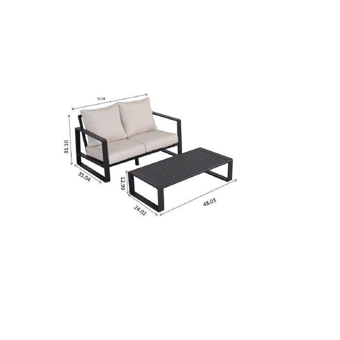 Durable Sofa With Rectangular Coffee Table