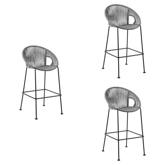 Acapulco - 30" Indoor Outdoor Steel Bar Stool With Rope Set of 2