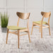 Contemporary Fabric Dining Chair With Wood And Sleek Design - Green