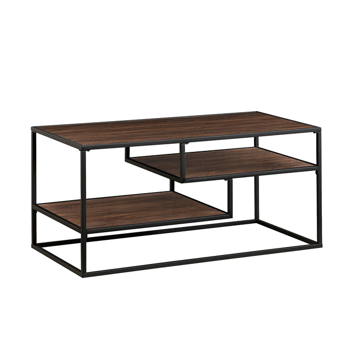 2 Tone Metal Coffee Table - Dark Walnut