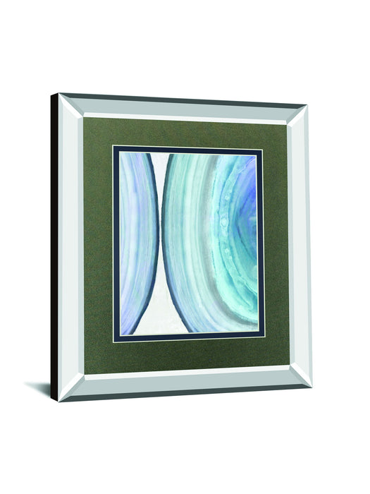 Endless Blue I By Eva Watts Mirrored Frame - Blue