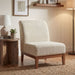 Upholstered Accent Chair - Beige / Walnut