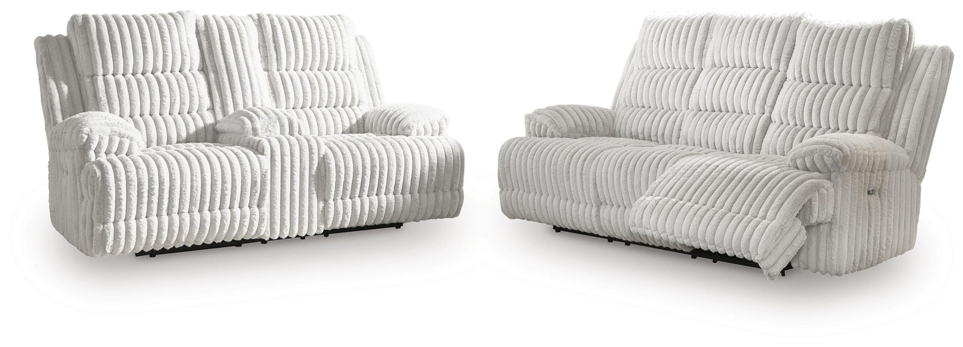 Rhines Falls - 2 Pc. - Power Reclining Sofa And Loveseat - Alloy
