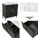 Bathroom Vanity With Ceramic Sink, Fluted Design