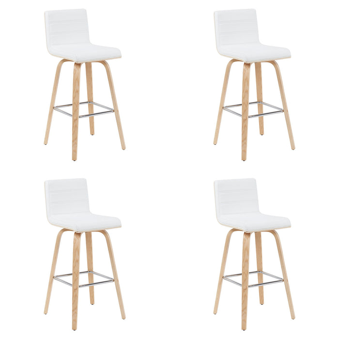 Vienna - Modern Swivel Bar Height Stool - Patterned Oak Wood Frame